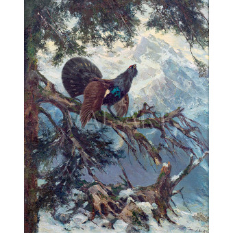 РЕПРОДУКЦИИ НА КАРТИНИ Глухар по време на брачния сезон (1921)